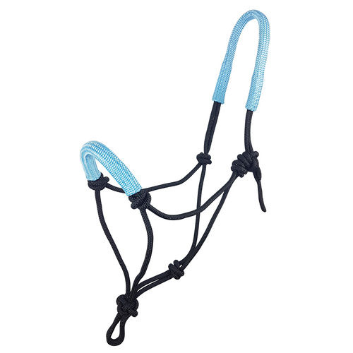 Zilco Knotted Rope Halter - padded nose [Colour: black/blue]